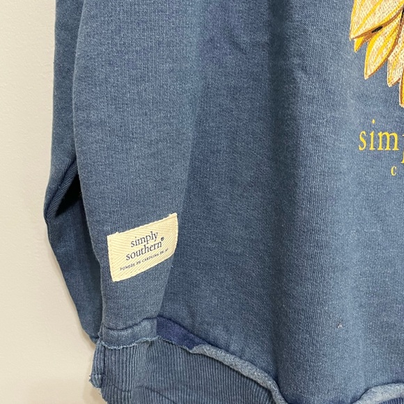 Simply Southern Sunflower Relaxed Crew Sweat Shirt Large New! - Picture 4 of 6